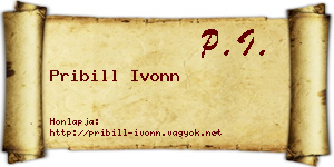 Pribill Ivonn névjegykártya